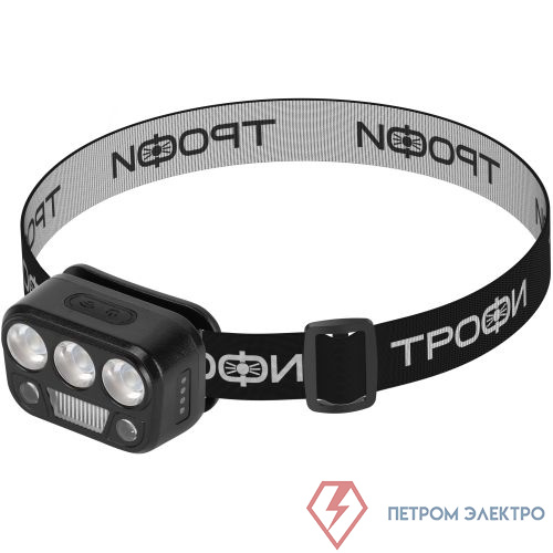 Фонарь светодиодный налобный GA-105 аккумуляторный 3+3+3Вт сенсорное управление 5 режимов Трофи Б0069572