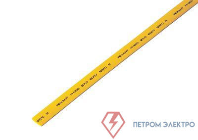 Трубка термоусадочная ТУТ нг 7.0/3.5 желт. 1м REXANT 20-7002