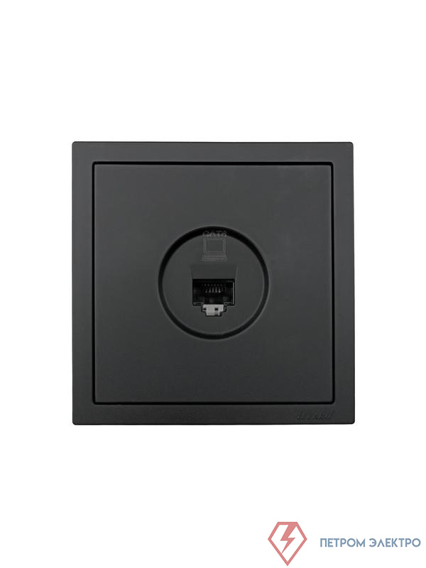 Розетка компьютерная 1-м СП ZIMA IP20 механизм черн. бархат LEZARD 704-4288-140