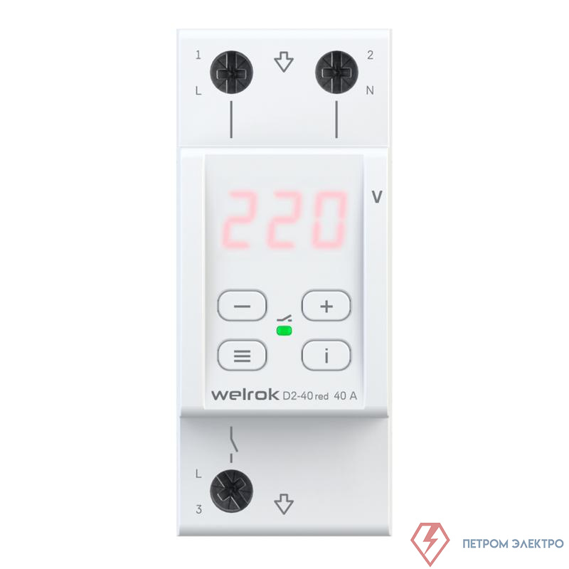 Реле напряжения D2-40 red Welrok 4660251140083