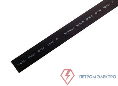 Трубка термоусадочная ТУТ нг 12.0/6.0 черн. 1м Rexant 21-2006