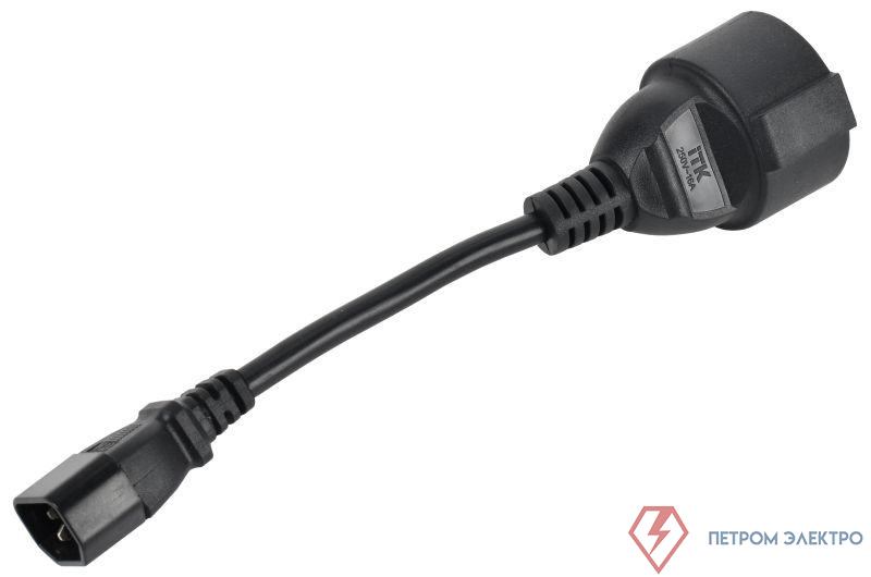 Адаптер PDU 3х1.5 10см с разъемами C14-Schuko ITK PC-C14D-10CM