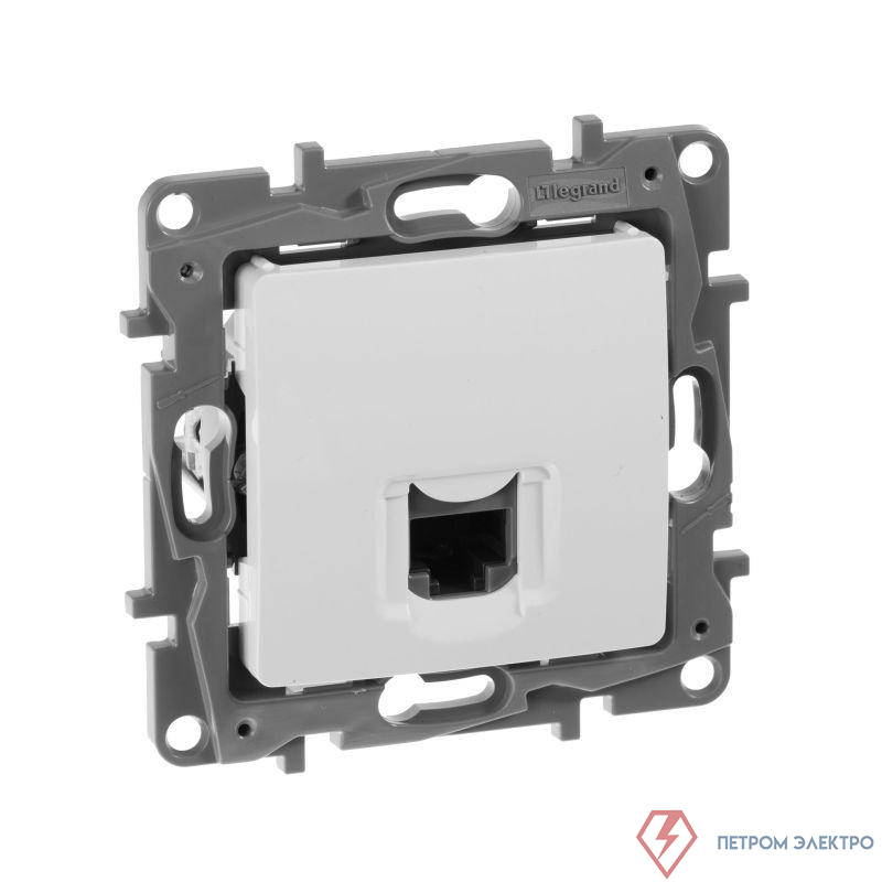 Розетка компьютерная 1-м СП Etika RJ45 кат.5E UTP механизм бел. IEK 672241