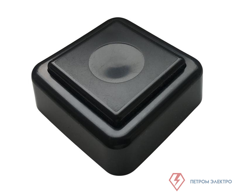 Кнопка звонка (выключатель для бытовых электрич. звонков) МОНОМАХ ВЗ1-01 черн./черн.