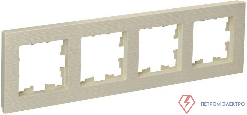 Рамка 4-м BRITE РУ-4-Бр беж. рифленый IEK BR-M42-51-K10