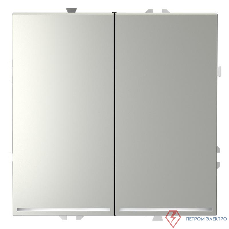 Выключатель 2-кл. СП S70 10А с подсветкой механизм сталь Voltum VLS020205