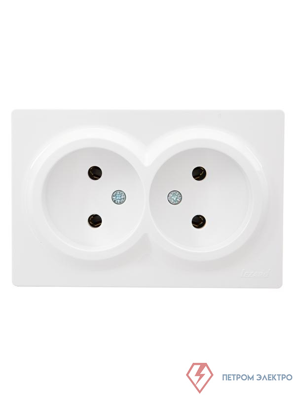 Розетка 2-м ОП LETO без заземл. закрытый корпус ПБТ бел. LEZARD 752-0200-128B