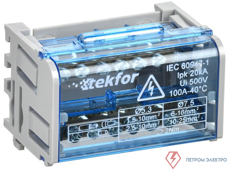 Шины на DIN-рейку (кросс-модуль) ШНК 2х7 L+PEN TEKFOR IEK TF-DN10-2-07-100