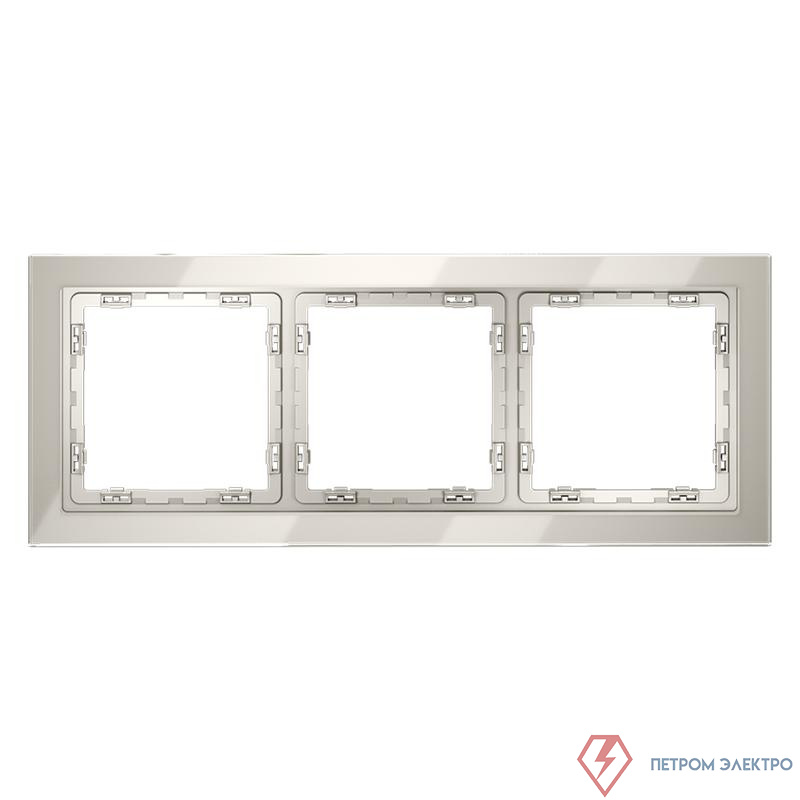 Рамка 3-м S70 стеклян. кашемир Voltum VLS110303