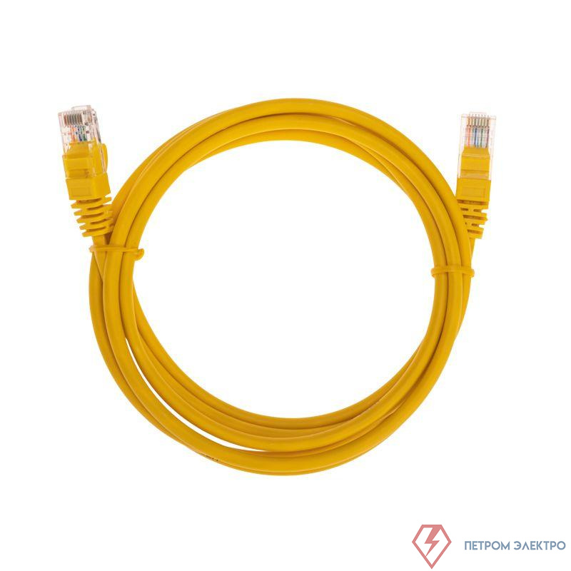Патч-корд U/UTP CAT 5e RJ45-RJ45 26AWG LSZH желт. 2м Rexant 02-0105-2