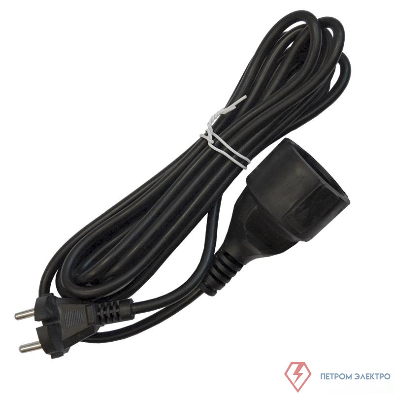 Удлинитель-шнур 1х3м без заземл. 10А IP20 ПВС 2х1 черн. DOMTOK 2339