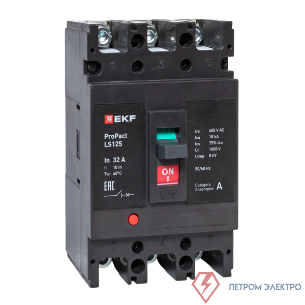 Выключатель автоматический 3п 32А 18кА LS125 ProPact EKF mccb-125-18-3-32-ls