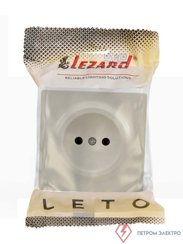 Розетка 1-м ОП LETO без заземл. ПБТ крем LEZARD 752-0300-121B