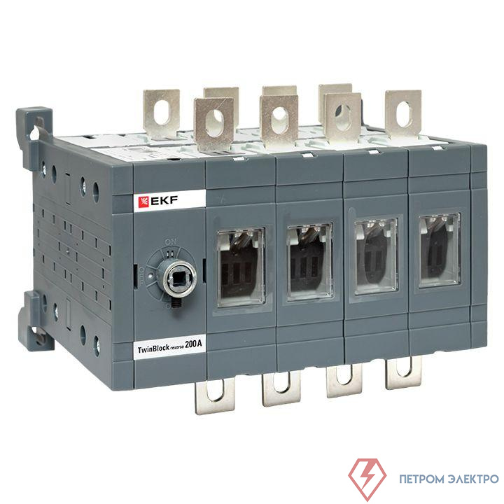 Рубильник 4п 200А реверсивный без рукоятки управления TwinBlock EKF tb-s-200-4p-rev