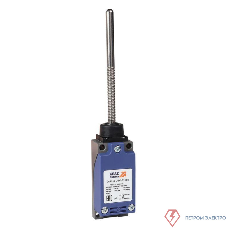 Выключатель концевой OptiLiS D4V-8166Z пружина с наконечником пластик. XCKP2107P16 КЭАЗ 365298