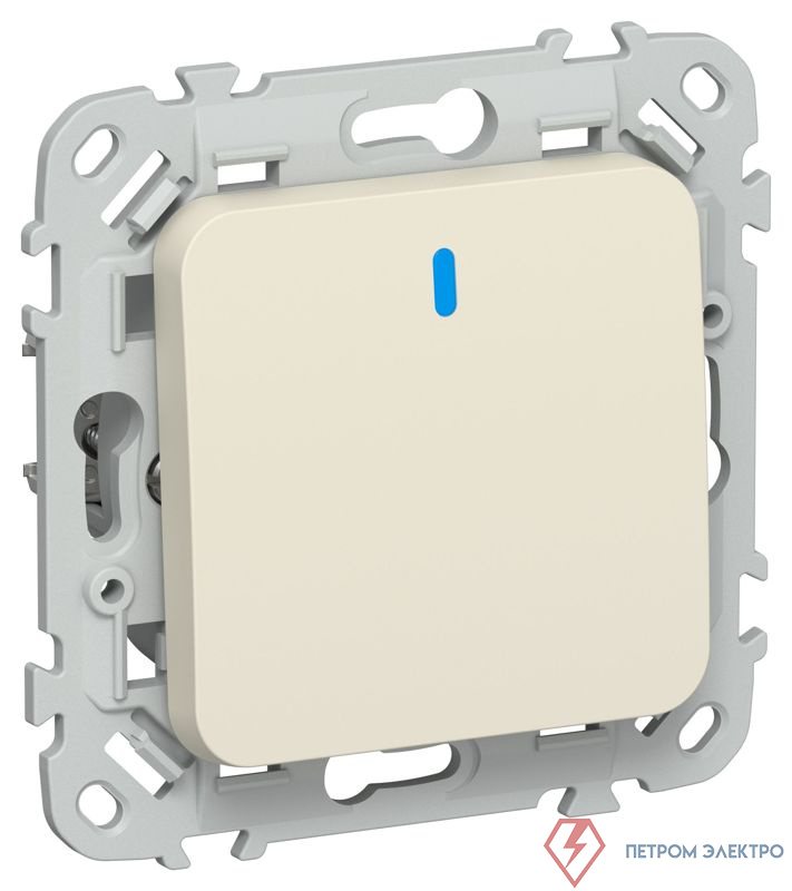 Выключатель проходной 1-кл. СП FLITE ВС61-1-1-ФлСл 10А с индикацией механизм сливочный IEK FI-V12-1-10-1-K86