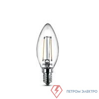 Лампа светодиодная LEDClassic 4-40Вт B35 E14 830 CL ND PHILIPS 929001975513