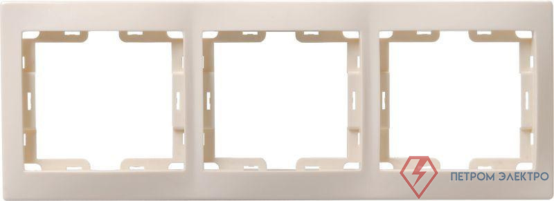 Рамка 3-м КВАРТА РГ-3-ККм горизонт. крем. GENERICA EMK30-K33-DM