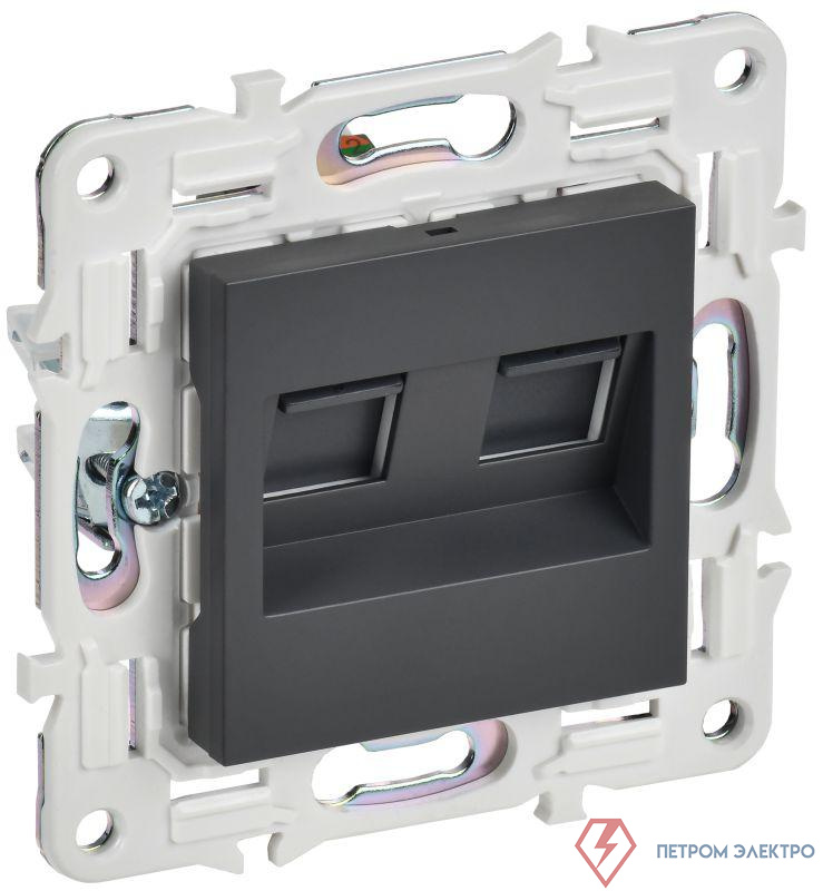 Розетка компьютерная двойная RJ45 кат.5E SKANDY SK-K03T титан IEK SK-K20-1-K48 0