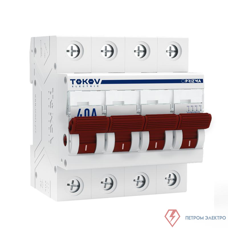 Выключатель нагрузки модульный 4п 40А PRIZMA TOKOV Electric TKE-PZ60-MDSI-4-40
