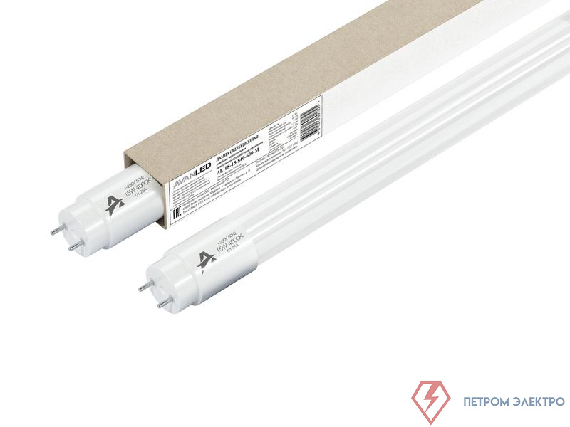 Лампа светодиодная AL T8-15-840-600-M 15Вт линейная матовая 4000К нейтр. бел. G13 1500лм 195-265В 600мм РФ AVANLED 11106407