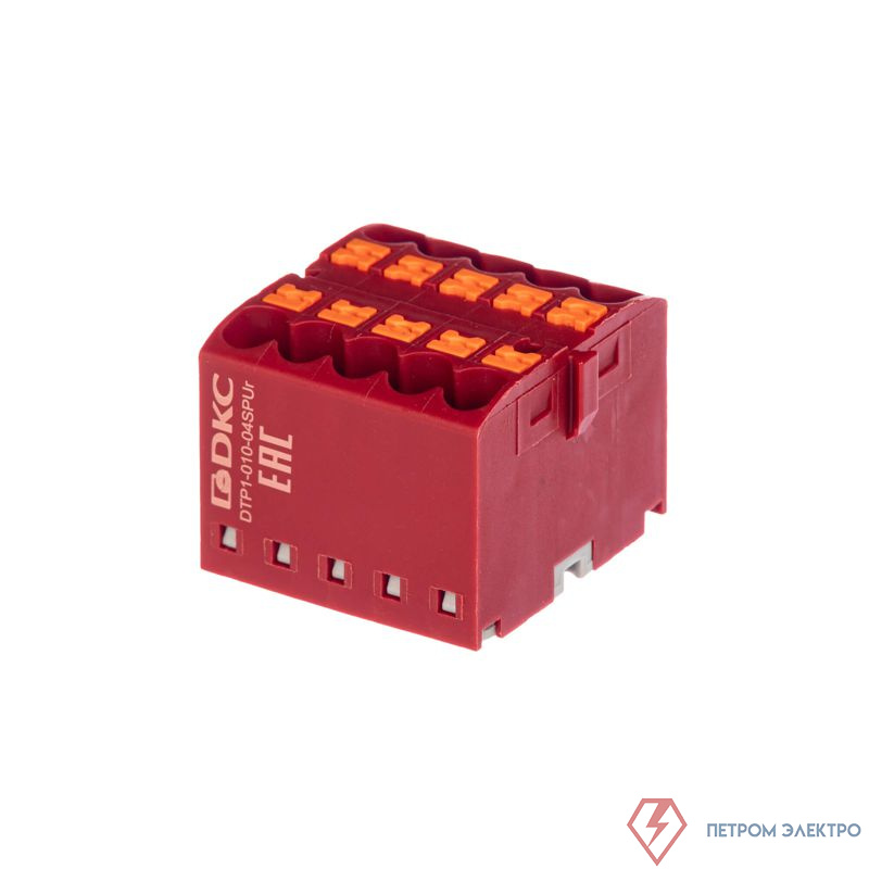 Блок распределительный зажим push-in 10 точек подключения 2.5кв.мм красн. DKC DTP1-010-04SPUR