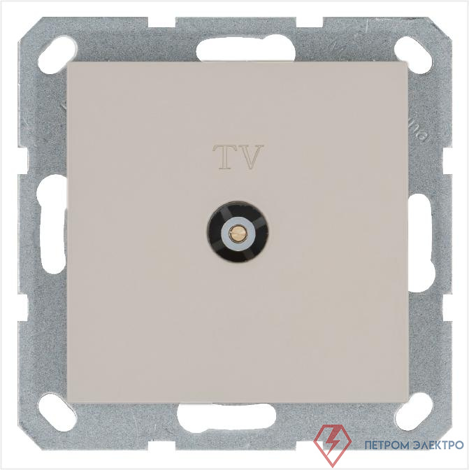 Розетка телевизионная оконечная TV Ф9.5мм механизм тауп Jasmart G6001T