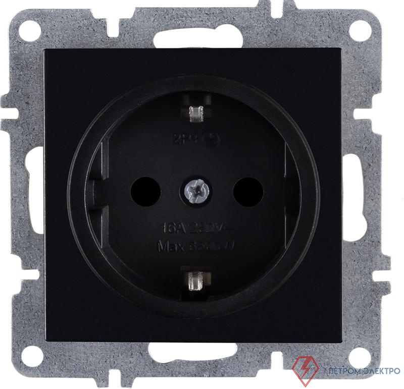 Розетка 1-м СП LAVIN/KAREN 16А IP20 с заземл. механизм черн. ARVIA 50 07 2000 217