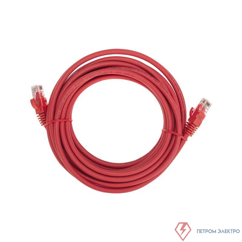 Патч-корд U/UTP CAT 6 RJ45-RJ45 26AWG LSZH красн. 5м Rexant 02-0293-5