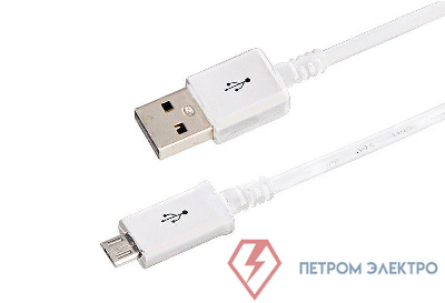 Кабель USB microUSB длинный штекер 1м бел. Rexant 18-4269-20