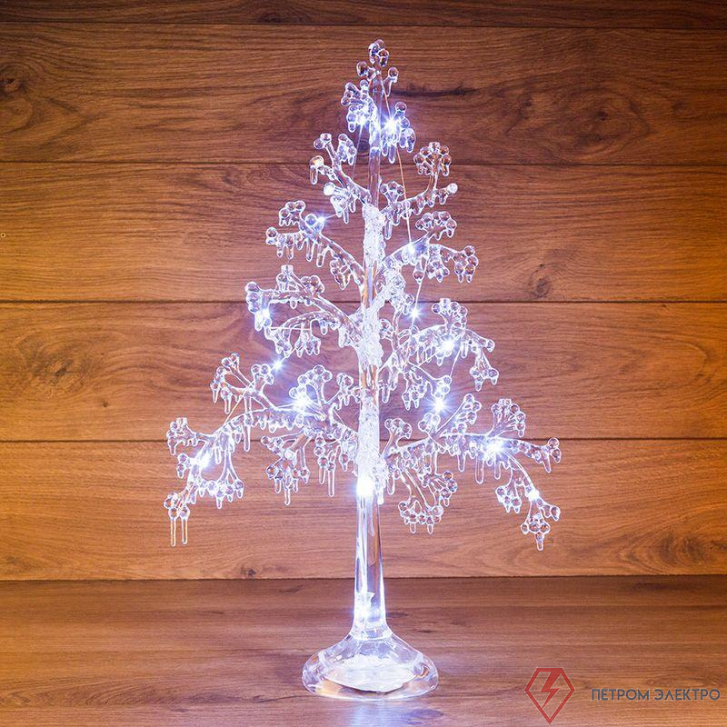 Фигура светодиодная "Ель" 51см 15LED бел. 1Вт IP20 на подставке элементы питания 3хAAA (не в компл.) Neon-Night 513-033