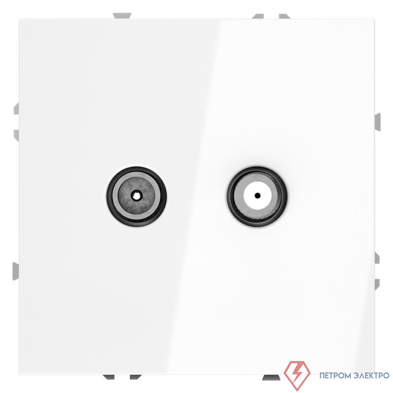 Розетка телевизионная оконечная TV + SAT 2-м СП S70 механизм бел. глянцевый Voltum VLS060401