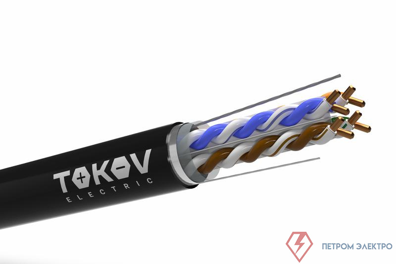 Кабель витая пара F/UTP 4х2х23AWG(0.57мм) кат.6 PE outdoor Fluke tested 305м (м) PRO TOKOV ELECTRIC TKP-C05-F-42-6-305-OD