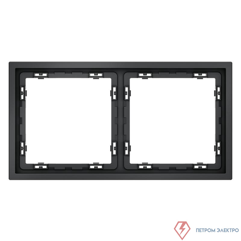 Рамка 2-м S70 пластик. графит Voltum VLS100207