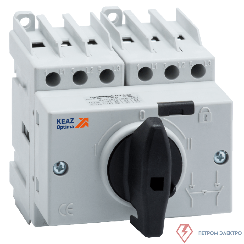 Выключатель-разъединитель реверсивный 3п 40А OptiSwitch DI-40-3C КЭАЗ 332080