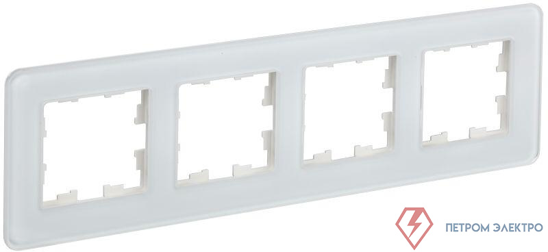 Рамка 4-м BRITE РУ-4-2-Бр стекло бел. RE IEK BR-M42-G-41-K01