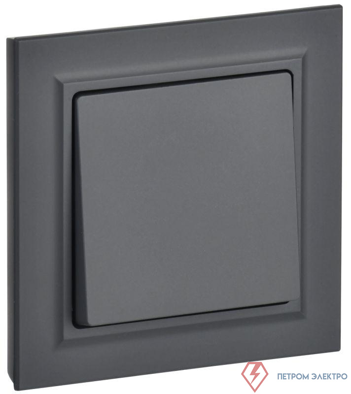 Выключатель 1-кл. СП BRITE ВСР10-1-0-БрГ 10А в сборе графит IEK BR-V10-0-10-K53-F