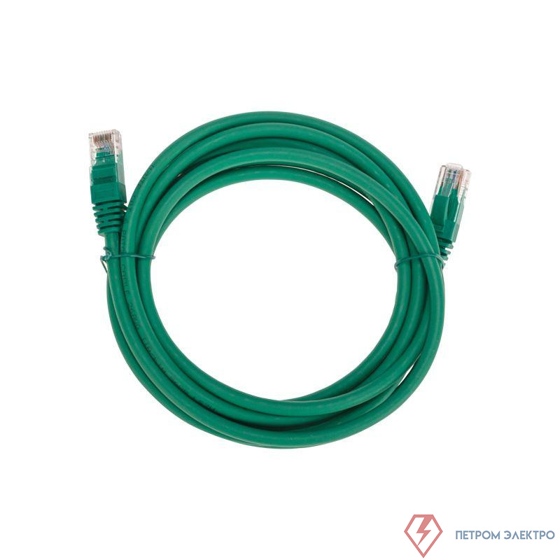 Патч-корд U/UTP CAT 6 RJ45-RJ45 26AWG LSZH зел. 3м Rexant 02-0296-3