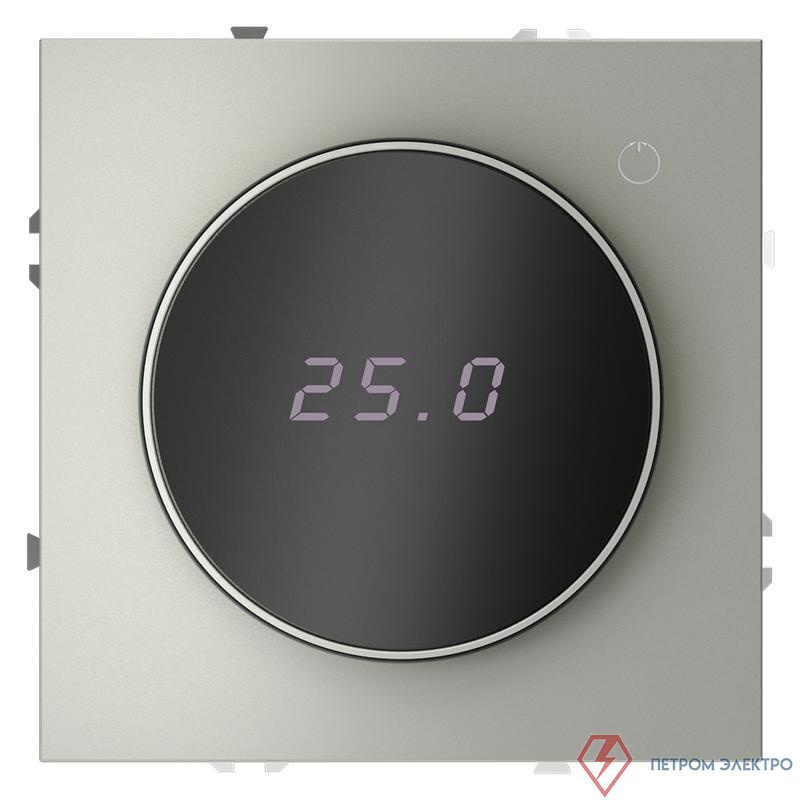 Терморегулятор электронный S70 с индикацией и датчиком для теплого пола механизм сталь Voltum VLS070105