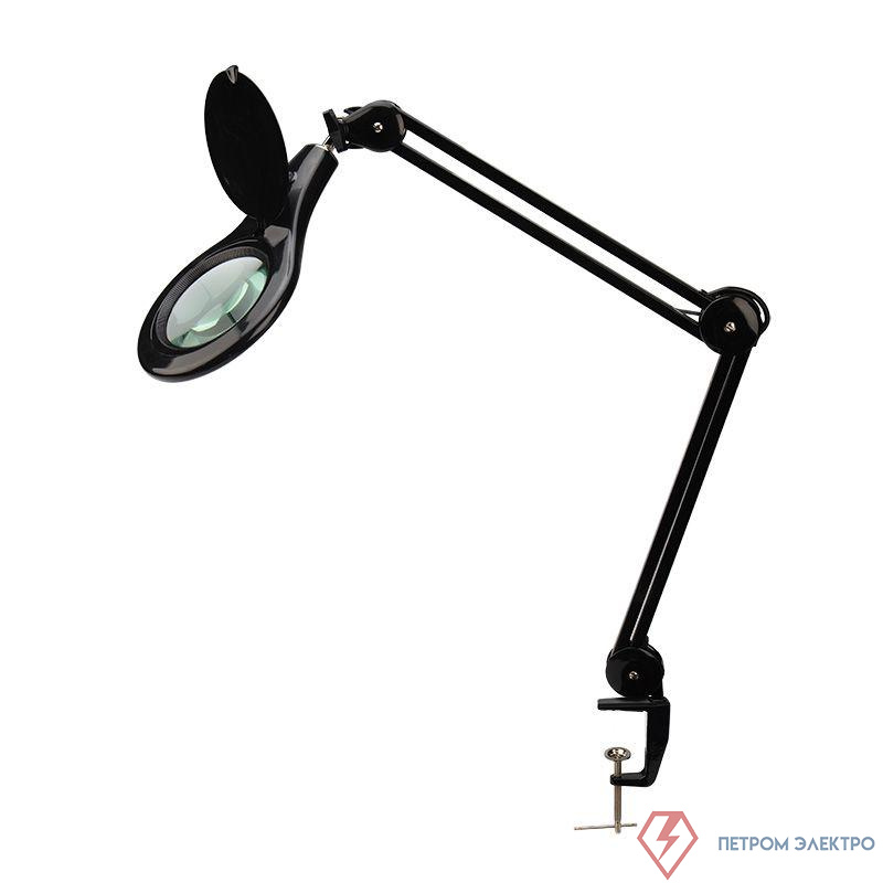 Лупа на струбцине круглая 5D с подсветкой 56 SMD LED d127мм черн. Rexant 31-0406