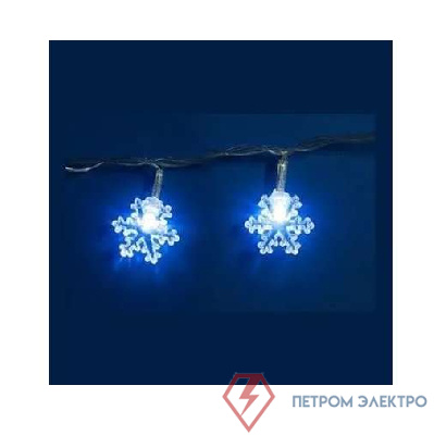 Гирлянда светодиодная «Снежинки» ULD-S0280-020/DTA WHITE IP20 SNOWFLAKES с контроллером 20LED (дл.2.8м) Uniel 7923