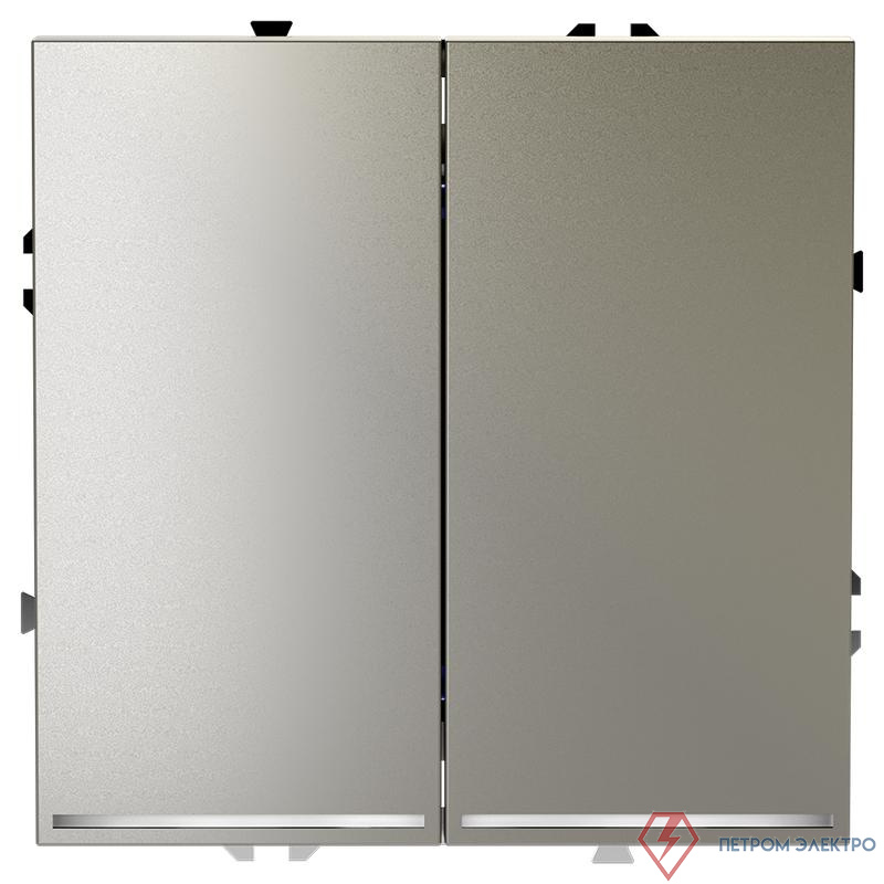 Выключатель 2-кл. СП S70 10А с подсветкой механизм шелк Voltum VLS020204