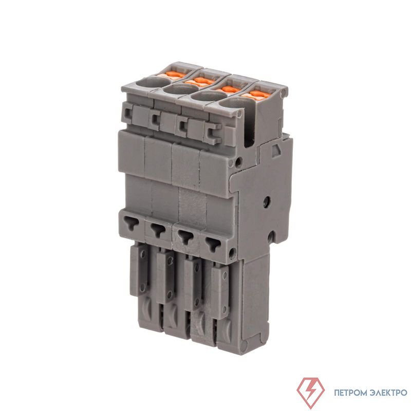 Штекер зажим push-in 4 точки подкл. 2.5кв.мм сер. DKC VPR-P-2.5-4