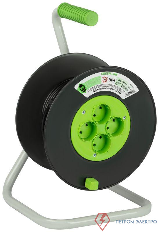 Удлинитель на пластик. катушке 4х20м без заземл. KAT-2x0.75-20m Greenline ПВС 2х0.75 Эра Б0065069