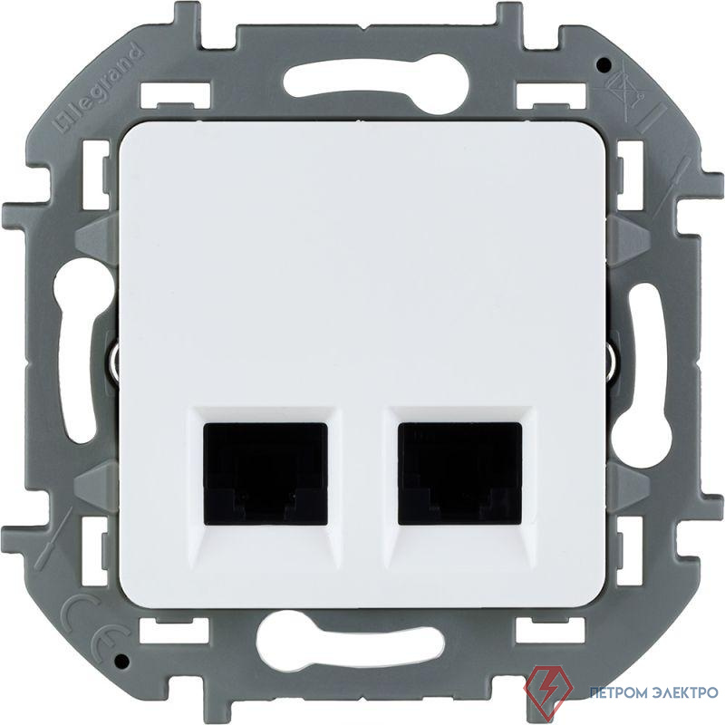 Розетка компьютерная 2-м Inspiria RJ45 кат.6 UTP механизм бел. Leg 673840