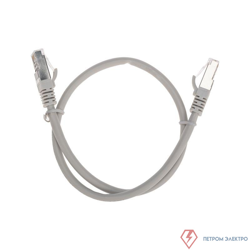 Патч-корд S/FTP CAT 6A (10G) RJ45-RJ45 28AWG LSZH сер. 0.5м Rexant 02-0390-05