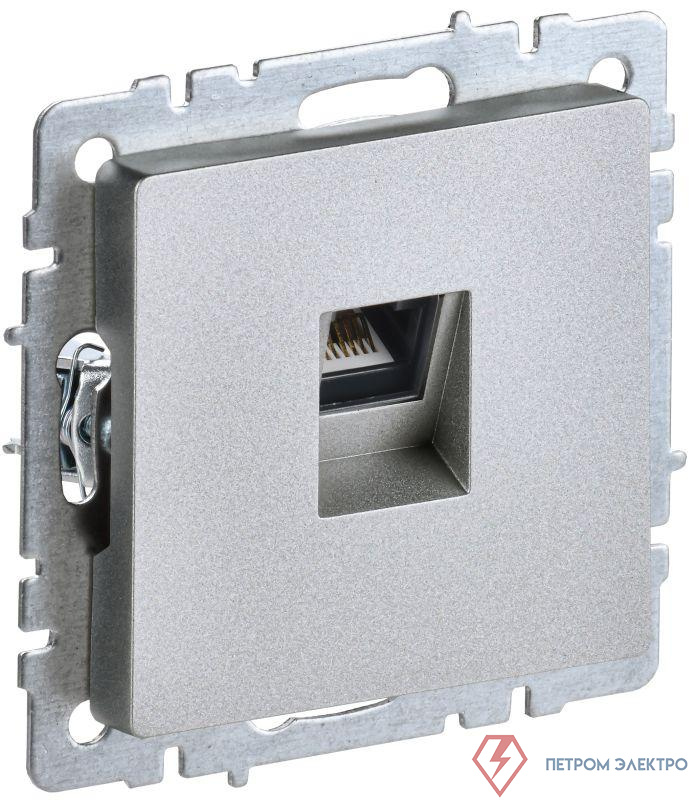 Розетка компьютерная СП RJ45 кат.5E BRITE РК10-БрА механизм алюм. IEK BR-K10-1-K47