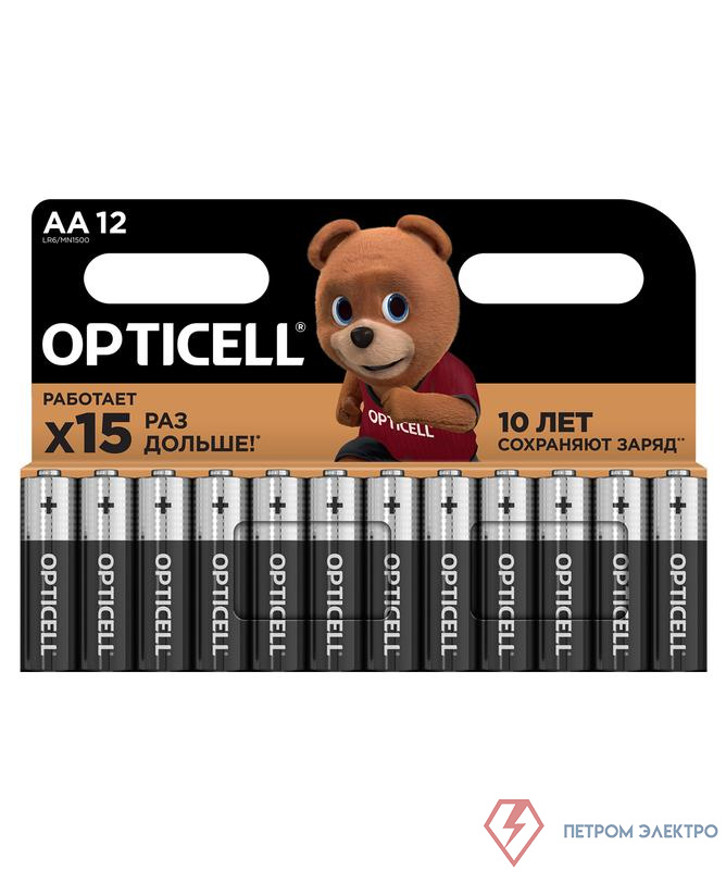 Элемент питания алкалиновый AA/LR6 (блист. 12шт) Basic Opticell 5051010/6051010