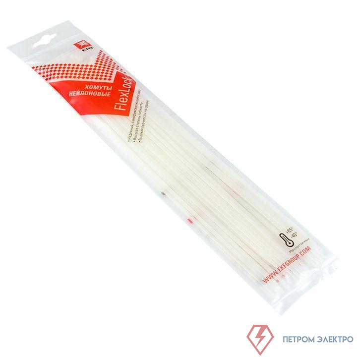 Хомут P6.6 3.6х370 FlexLock стандартный бел. (уп.100шт) PROxima EKF plc-fl-ctsw-3.6x370