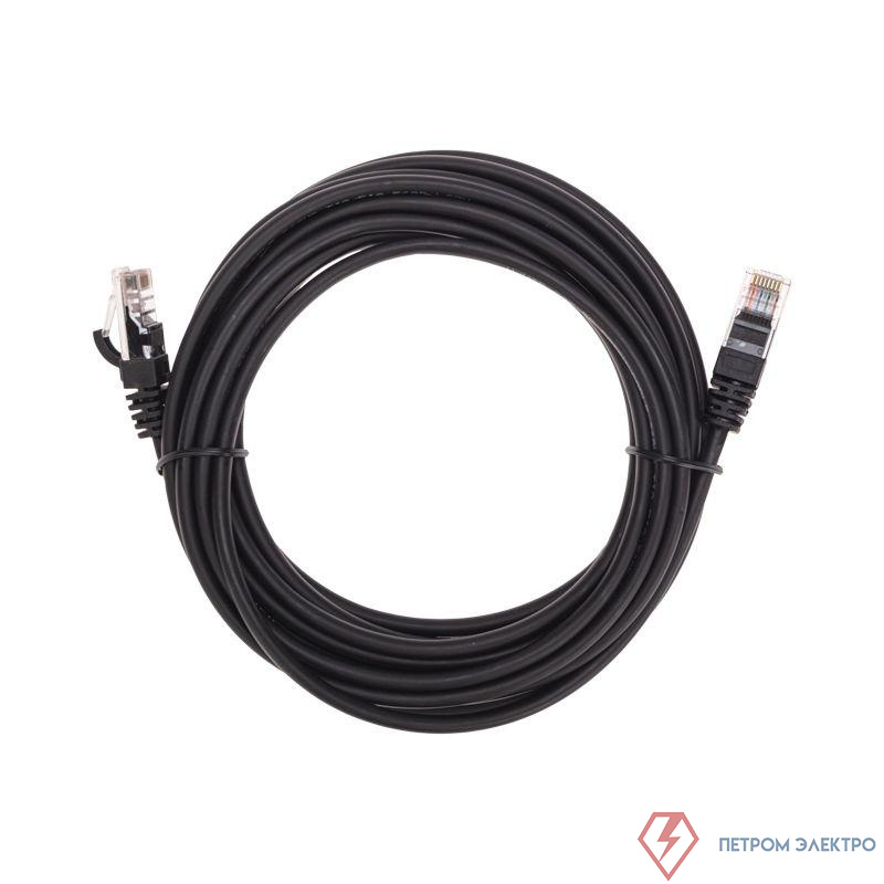 Патч-корд U/UTP CAT 5e RJ45-RJ45 26AWG LSZH черн. 5м Rexant 02-0102-5